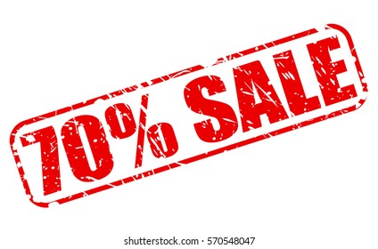 70 PERCENT SALE red stamp text on white