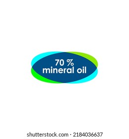 70% percentage mineral oil wonderfull rounded shape design element vector illustration for promo sign label on white background with fantastic font and white color