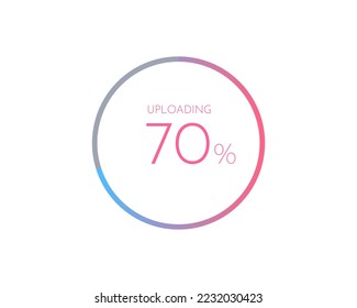 70 percentage uploading, pie chart for Your documents, reports, 70% circle percentage diagrams for infographics