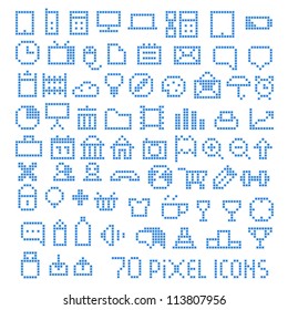 70 Pixel Web Icons Collection