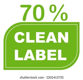70% pure percentage label. Ecological green stamp. original quality badge vector art illustration with leaf for label or sticker. Eco friendly ancient icon. Organic plant symbol.