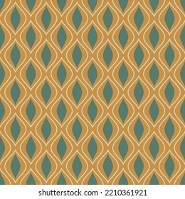 70 s seamless pattern. Retro flower geometric seamless background in seventies style. Groovy scrapbook paper. Yellow, green, beige vintage colors vector pattern