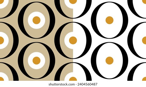 70 s seamless pattern. Retro circle seamless background in seventies style. Groovy scrapbook paper. Yellow, orange, black vintage colors vector pattern