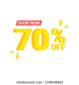 70% sale & discount label vector illustration flat. suitable for many purposes.