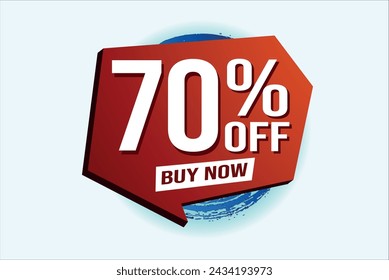 70% seventy percent off buy now poster banner graphic design icon logo sign symbol social media website coupon

