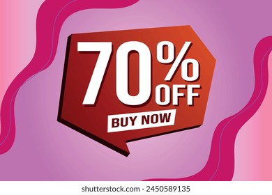 70% seventy percent off buy now poster banner graphic design icon logo sign symbol social media website coupon

