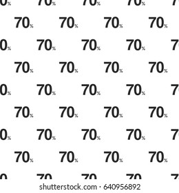 70% - Seventy Percent seamless pattern, isolated on white background. Vector illustration, easy to edit.