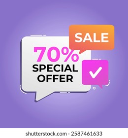 70% special offer beautiful
Discount, promotion, sale, special offer
Vector offer icon