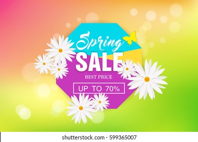 Up to 70% Spring sale with beautiful colorful flower