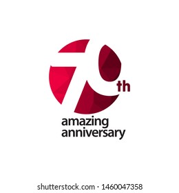 70 Th Amazing Anniversary Celebration Vector Template Design Illustration