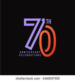 70 Th Anniversary Celebration Vector Template Design Illustration