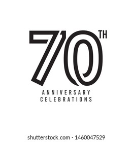 70 Th Anniversary Celebration Vector Template Design Illustration