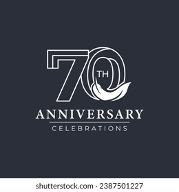 Ilustración De Diseño De Plantilla De Vector De Celebración Del 70 Aniversario
