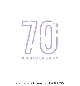 70 Th Anniversary Celebration Vector Template Design Illustration