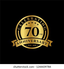 70 th Anniversary celebrations emblems vector , anniversary template design for web, game ,Creative poster, booklet, leaflet, flyer, magazine, invitation card and other us