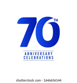 70 Th Anniversary Celebrations Vector Template Design Illustration