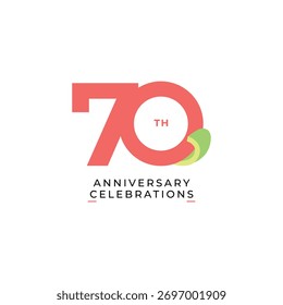70 Th Anniversary Logo Sammlung Farbverlauf Vektor Vorlage Illustration