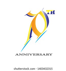 70 th anniversary logo design vector