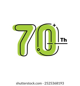 70 Th Anniversary Number Fun Design Vector Template Illustration