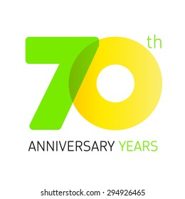 70 th anniversary numbers. 70s years old logotype. Creative bold congrats. Isolated abstract graphic web design template. Congratulation digits with ring. Up to 70% -70% percent off discount concept.