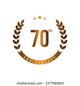 70 Th Anniversary Vector Template Design Illustration