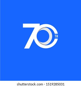 70 Th Anniversary Vector Template Design Illustration