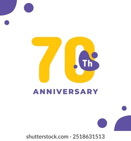 70 Th Fun Number Anniversary Celebration Design Illustration Collection