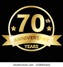 70 th years aniversary royal golden design