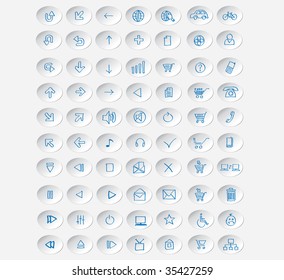 70 vector icons for web: white button (set 1) Please visit my portfolio to see similar!