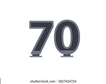 70 vector number design. For logo, brand label, design elements, corporate identity, application etc. İsolated vector illustration          