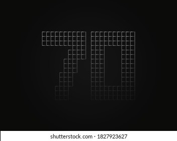 70 vector number made of metal chain link fence. For logo, brand label, design elements, application and more. 

