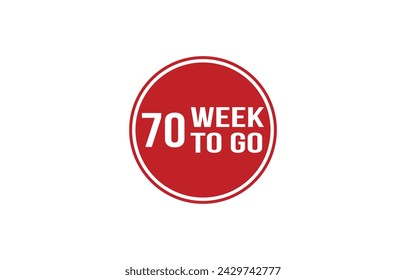 70 week to go red banner design vector illustration