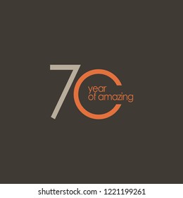 70 Year of Amazing Vector Template Design Illustration