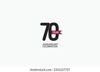 70 year anniversary celebration Black Line. logotype isolated on White background for celebration, invitation card, and greeting card-Vector