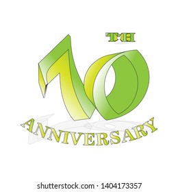 70 year anniversary celebration logotype. 70 th anniversary logo golden colored isolated, vector design for greeting card and invitation card