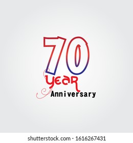 70 year anniversary celebration logotype, vector design for celebration, invitation card, and greeting
