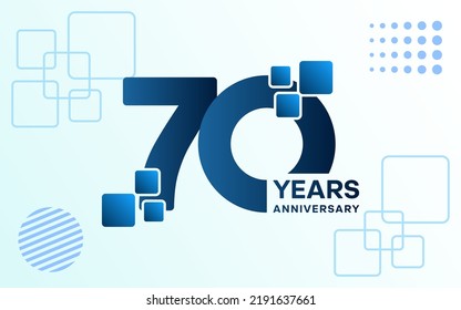 70 Year Anniversary celebration logotype. Anniversary celebration template design, Vector illustrations.