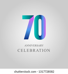 70 Year Anniversary Celebration Vector Template Design Illustration