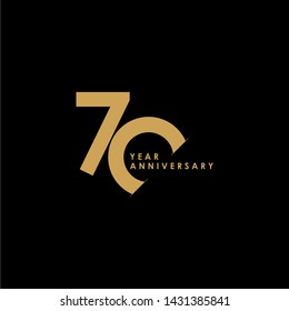 70 Year Anniversary Celebration Vector Template Design Illustration