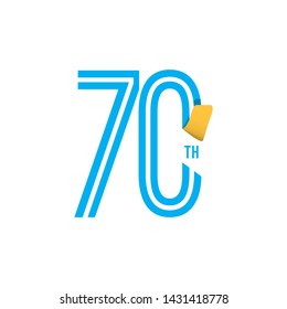 70 Year Anniversary Celebration Vector Template Design Illustration