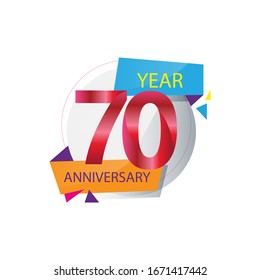 Celebración de 70 años Vector Plantilla Diseño Ilustración