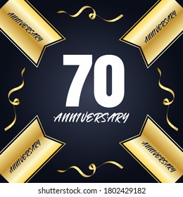 70 year anniversary celebration, vector design for celebrations, invitation cards and greeting cards
