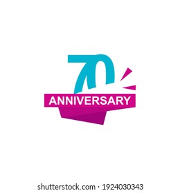 70 year anniversary celebration vector template design illustration