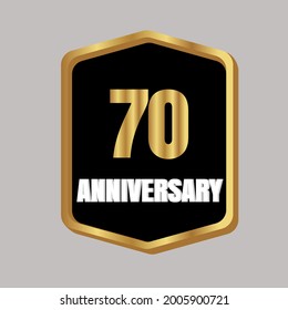 Celebración del 70 aniversario, diseño vectorial para celebraciones, tarjetas de invitación y tarjetas de felicitación