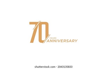 70 Year Anniversary Celebration Vector. Happy Anniversary Greeting Celebrates Template Design Illustration