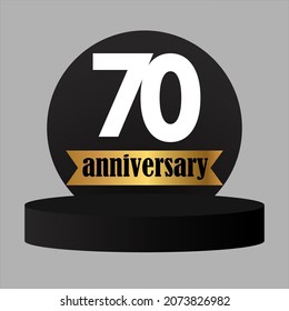 70 year anniversary celebration, vector design for celebrations, invitation cards and greeting cards
