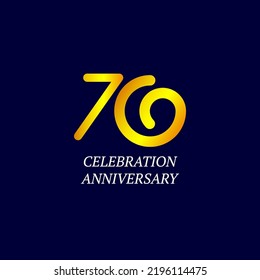 70 Year Anniversary Celebration Vector Template Design Illustration
