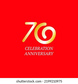 70 Year Anniversary Celebration Vector Template Design Illustration