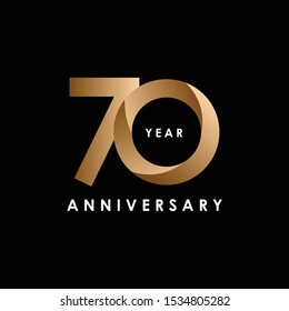 70 Year Anniversary Design Logo Illustration