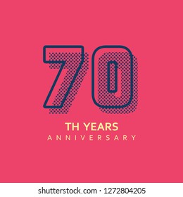 70 Year Anniversary Design Template, vector illustration.